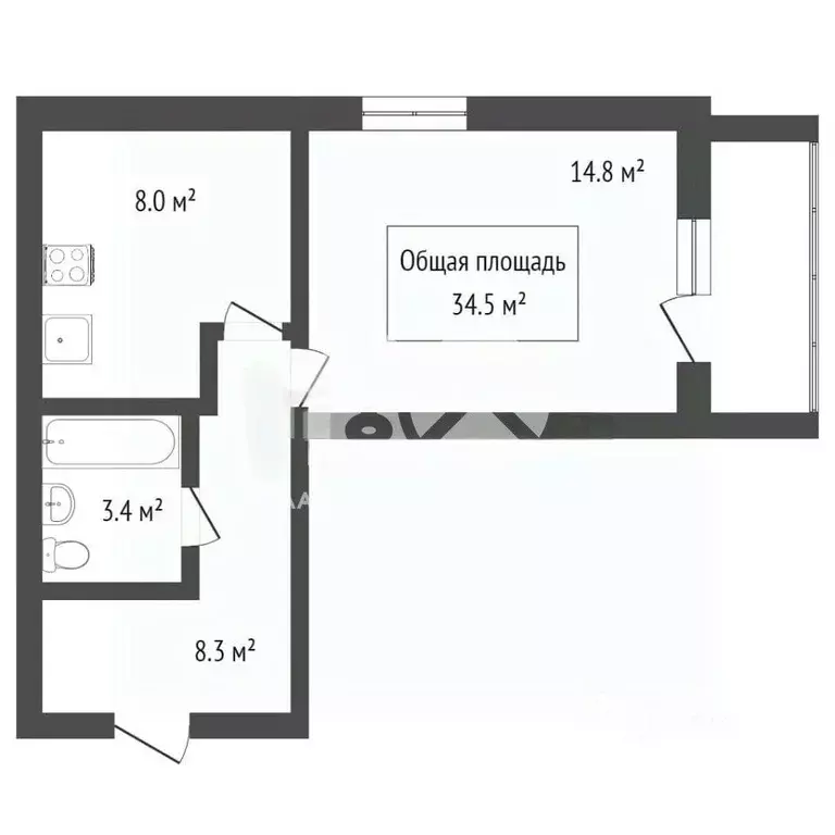 1-к кв. Новосибирская область, Новосибирск ул. Толбухина, 2 (36.2 м) - Фото 1