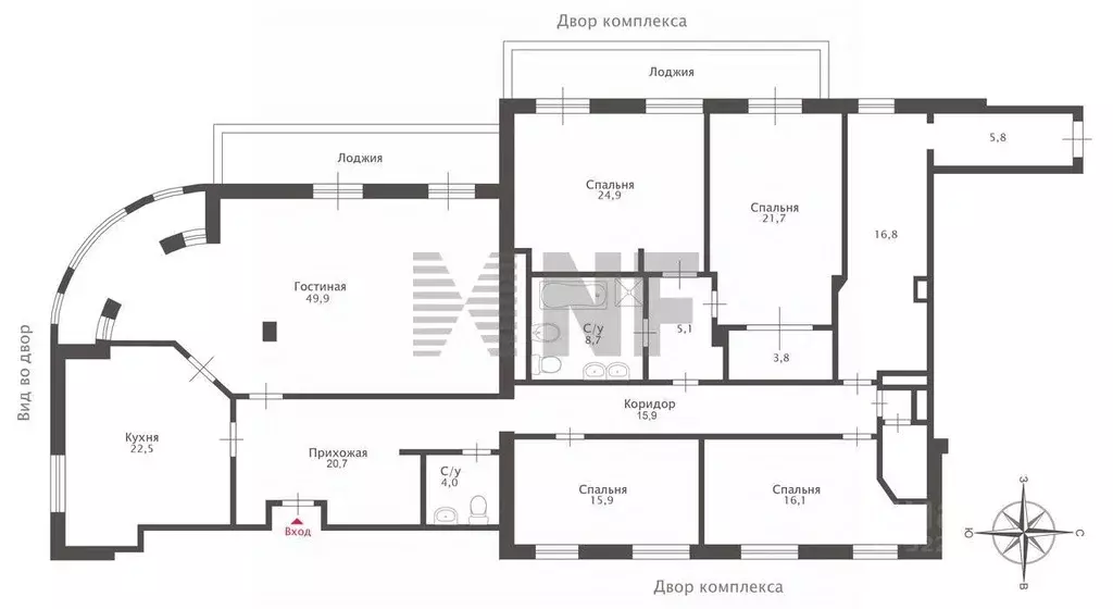 5-к кв. Москва Краснопролетарская ул., 7 (234.8 м) - Фото 1