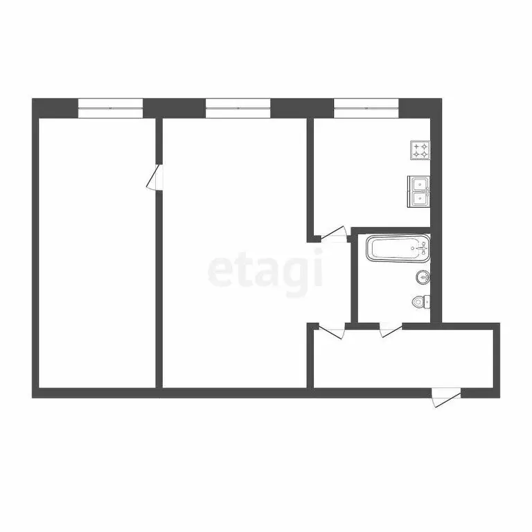 2-комнатная квартира: Тюмень, улица Республики, 198 (43.4 м) - Фото 2