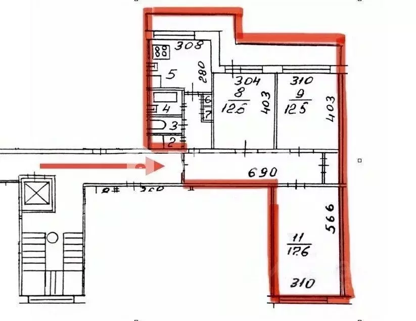 3-к кв. Санкт-Петербург просп. Культуры, 29К1 (70.4 м) - Фото 2