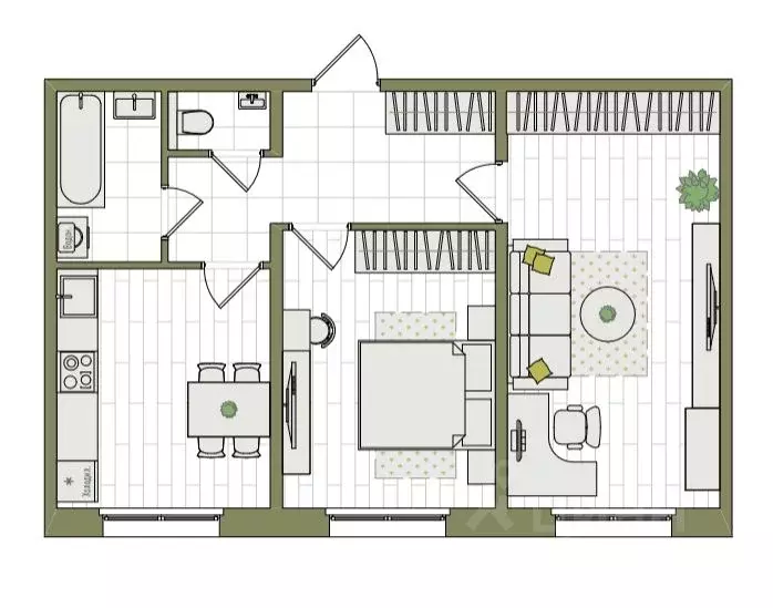 2-к кв. Кировская область, Киров ул. Чистопрудненская, 13А (56.9 м) - Фото 1
