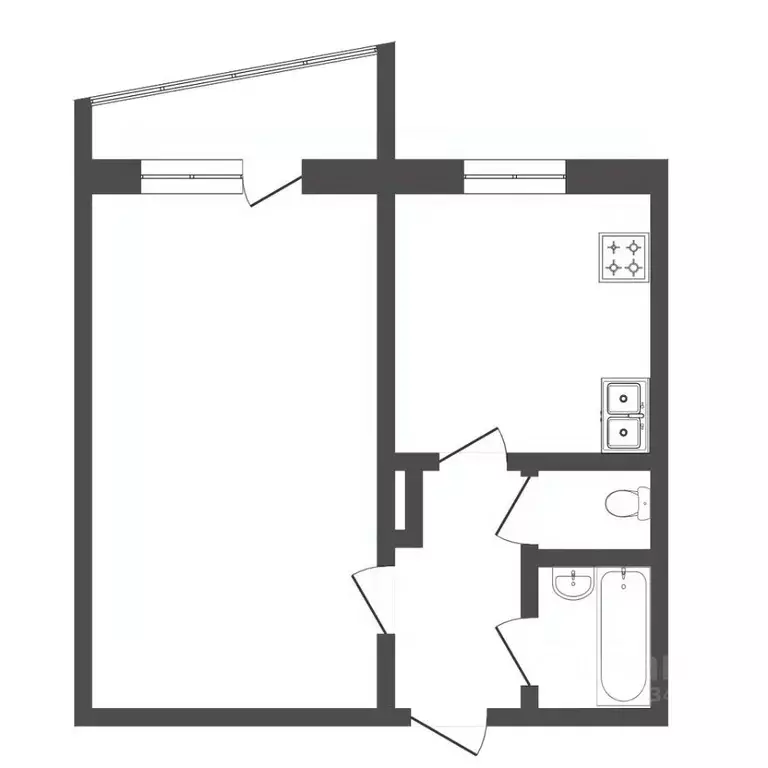 1-к кв. Тюменская область, Тюмень ул. Немцова, 50 (34.0 м) - Фото 1