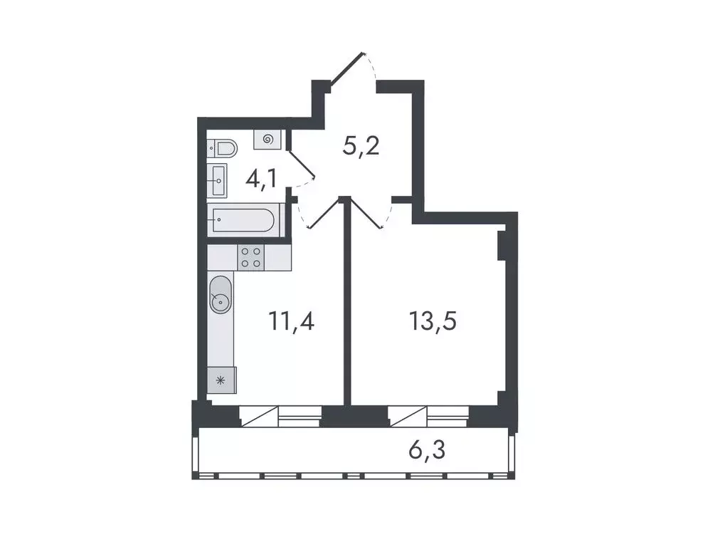 1-комнатная квартира: Киров, Чистопрудненская улица, 13 (40.5 м) - Фото 0