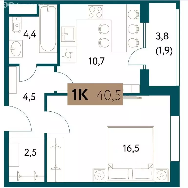 1-комнатная квартира: Москва, Винницкая улица, 8к1 (40.5 м) - Фото 0