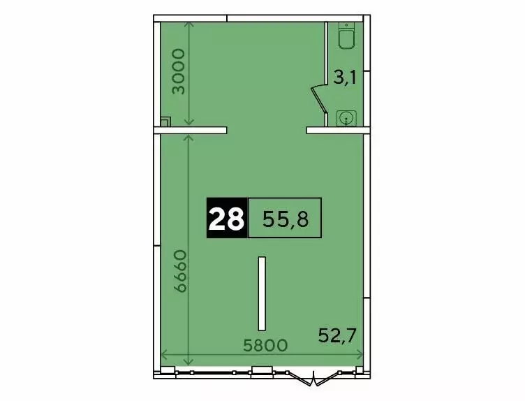 Офис (55.8 м) - Фото 1
