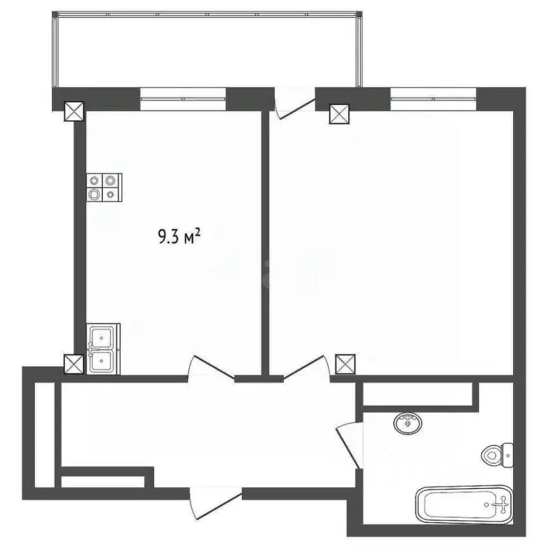 1-к кв. Тюменская область, Тюмень ул. Николая Никитина, 12 (40.1 м) - Фото 1