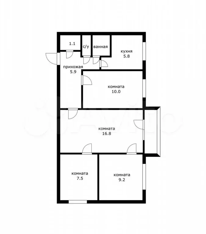 4-к. квартира, 60 м, 5/5 эт. - Фото 0
