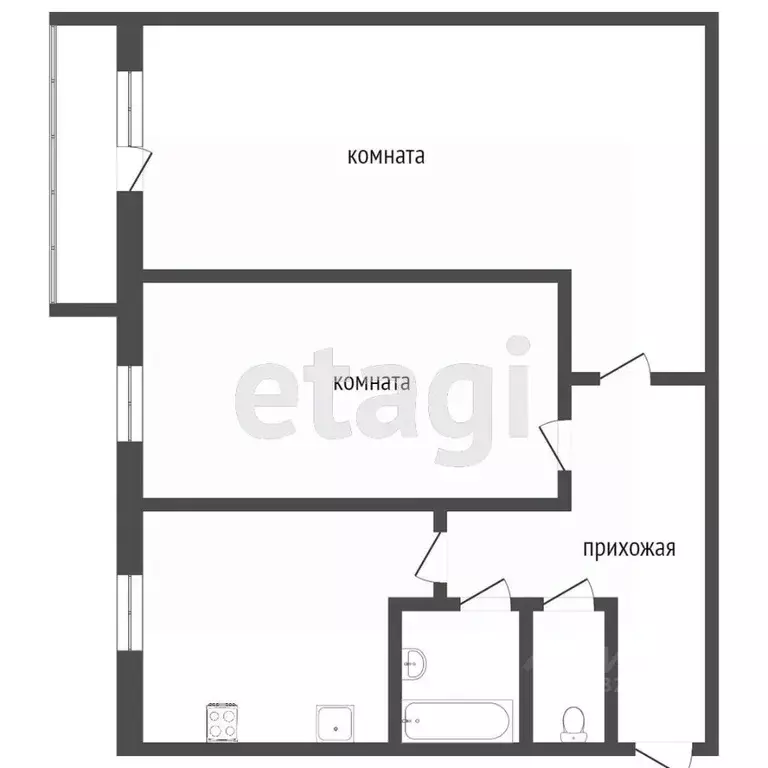 2-к кв. Свердловская область, Нижний Тагил ул. Зари, 52 (41.1 м) - Фото 1
