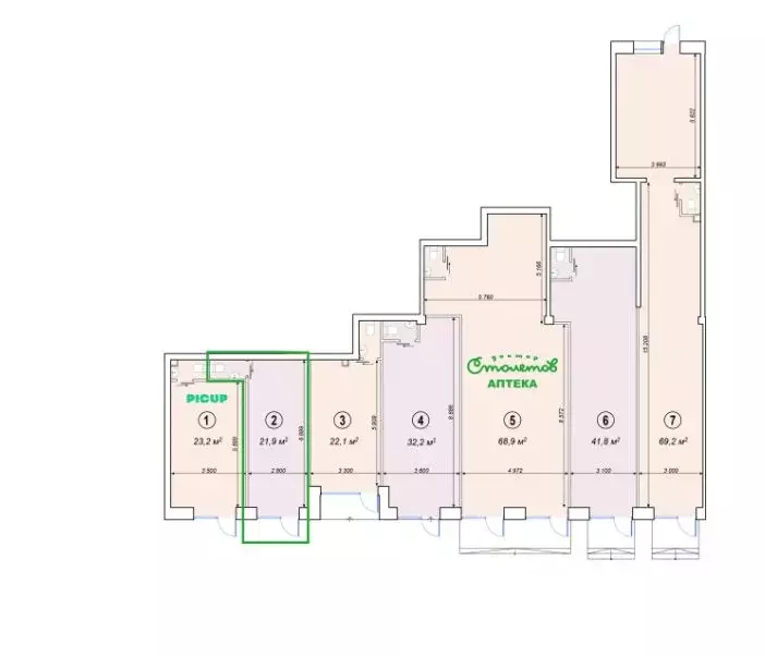 Торговая площадь в Москва Ярославское ш., 2К2 (42 м) - Фото 1
