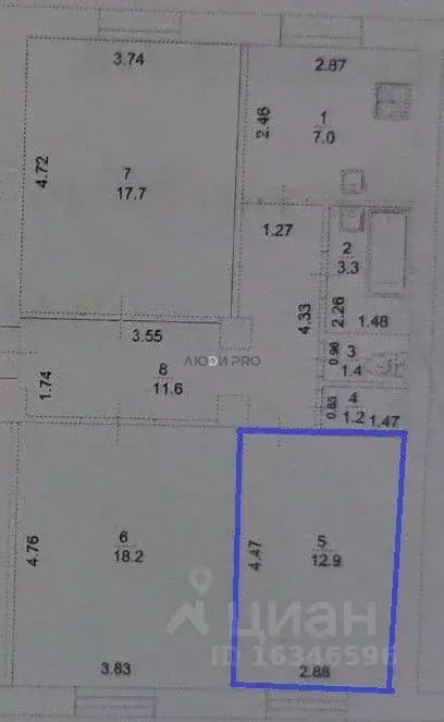 Комната Башкортостан, Уфа ул. Суворова, 70 (12.9 м) - Фото 2