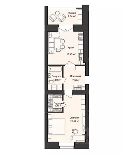 1-к кв. Марий Эл, Йошкар-Ола Теплая Речка жилой комплекс (60.57 м) - Фото 1