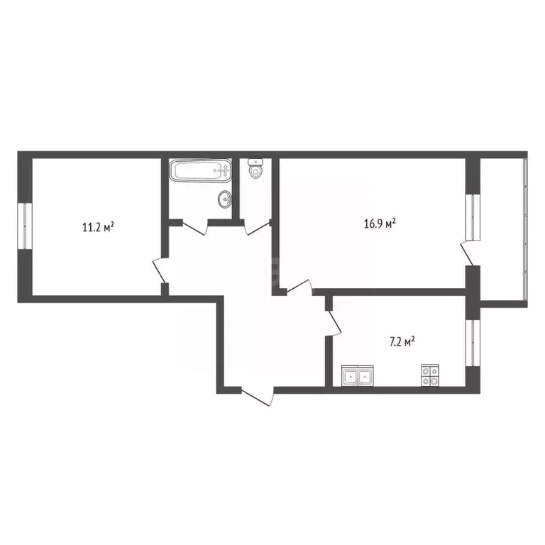 2-к кв. Тюменская область, Тюмень Институтская ул., 6 (49.6 м) - Фото 2