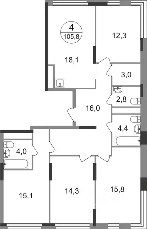 4-к кв. Москва Переделкино Ближнее мкр, 13-й кв-л,  (105.8 м) - Фото 0