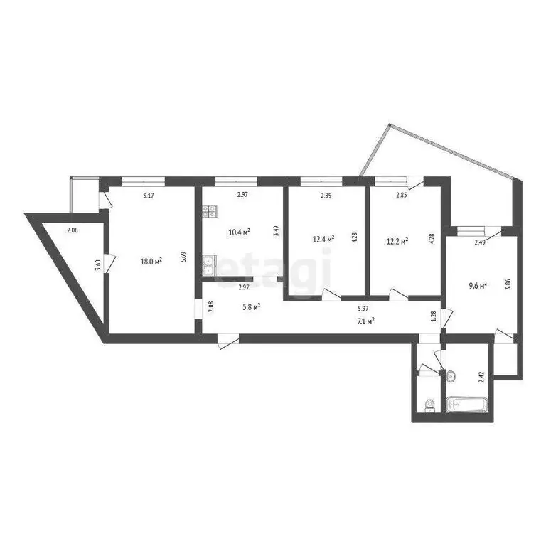 4-комнатная квартира: Тюмень, улица Червишевский Тракт, 31/1 (87.1 м) - Фото 0