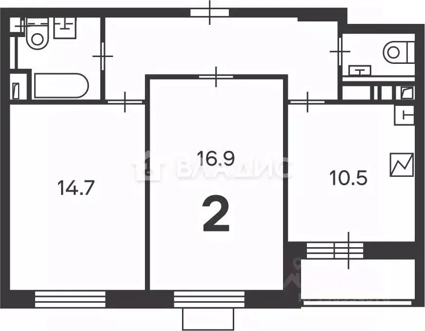 2-к кв. Москва проезд Шокальского, 28Ак1 (56.8 м) - Фото 2