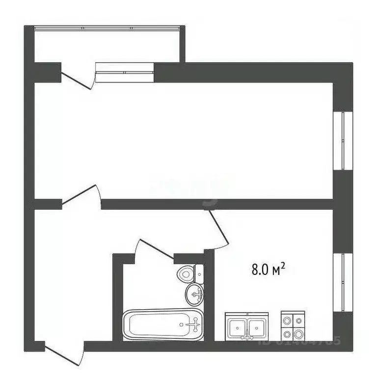 1-к кв. Кемеровская область, Юрга Кузбасский просп., 16А (34.0 м) - Фото 2