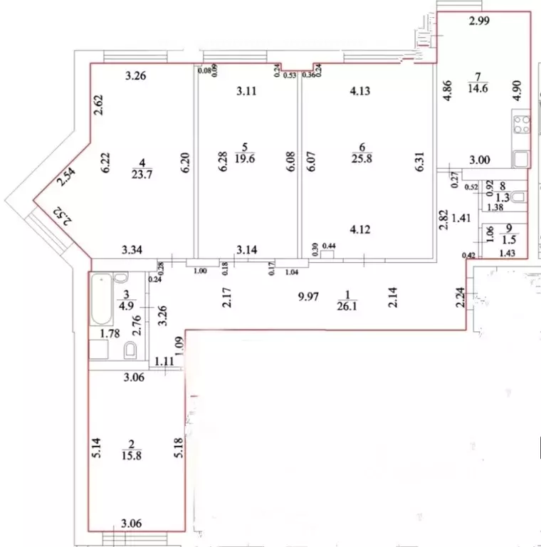 4-к кв. Башкортостан, Уфа ул. Октябрьской Революции, 62/1 (133.3 м) - Фото 1
