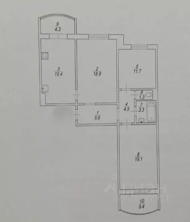 3-к кв. Саратовская область, Саратов ул. Имени Ф.А. Блинова, 21 (82.0 ... - Фото 1