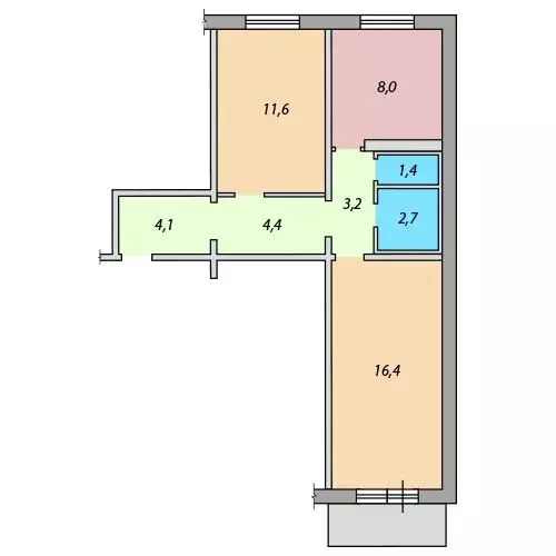 2-комнатная квартира: Новокузнецк, улица Берёзовая Роща, 44 (51.8 м) - Фото 2