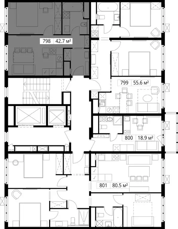 1-к кв. Московская область, Ленинский городской округ, д. Сапроново, ... - Фото 2