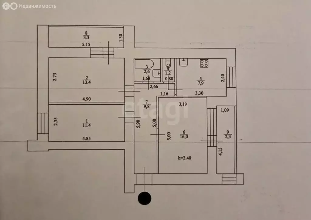 3-комнатная квартира: Казань, улица Вишневского, 59 (62.3 м) - Фото 1