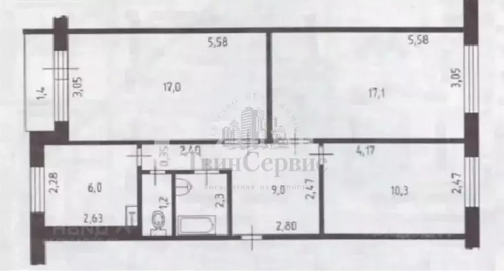 3-к кв. Тульская область, Тула ул. Плеханова, 143 (61.6 м) - Фото 1