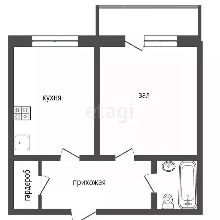 1-к кв. Бурятия, Улан-Удэ ул. Трубачеева, 152А (41.9 м) - Фото 2