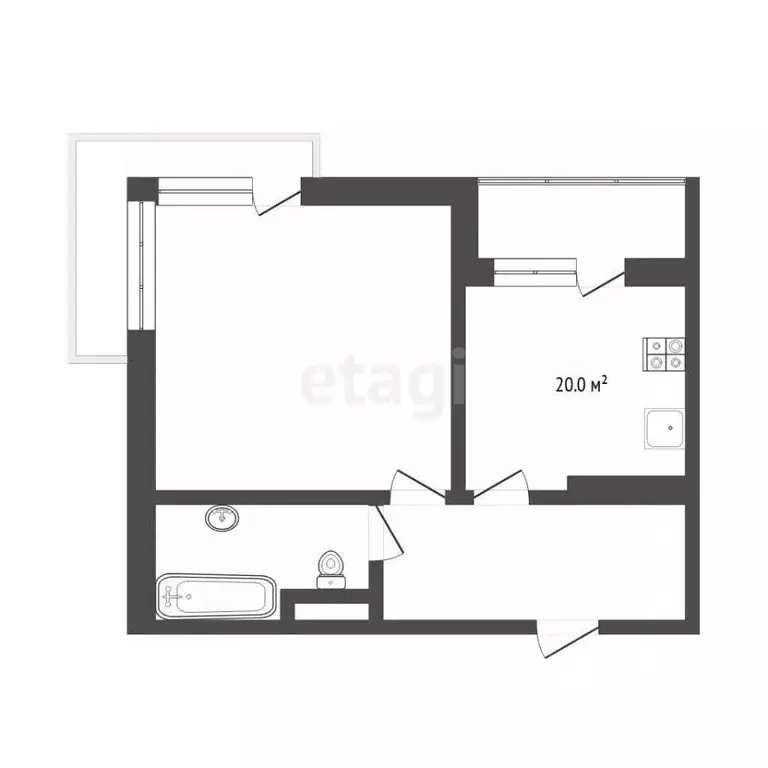 1-к кв. Тюменская область, Тюмень ул. 50 лет Октября, 4 (47.0 м) - Фото 1