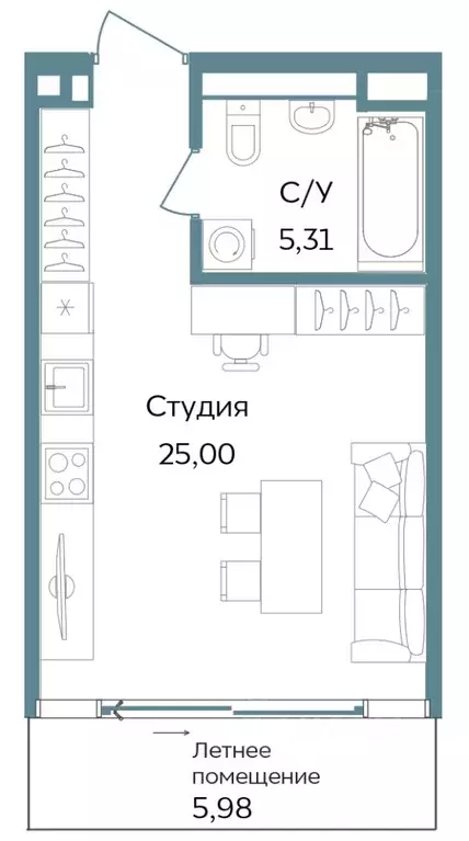 Студия Крым, Саки  (36.29 м) - Фото 1