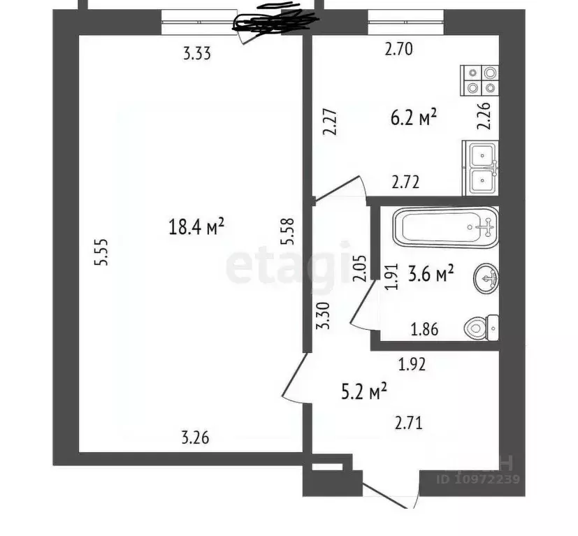 1-к кв. Башкортостан, Стерлитамак Северный мкр, ул. Черняховского, 7 ... - Фото 2
