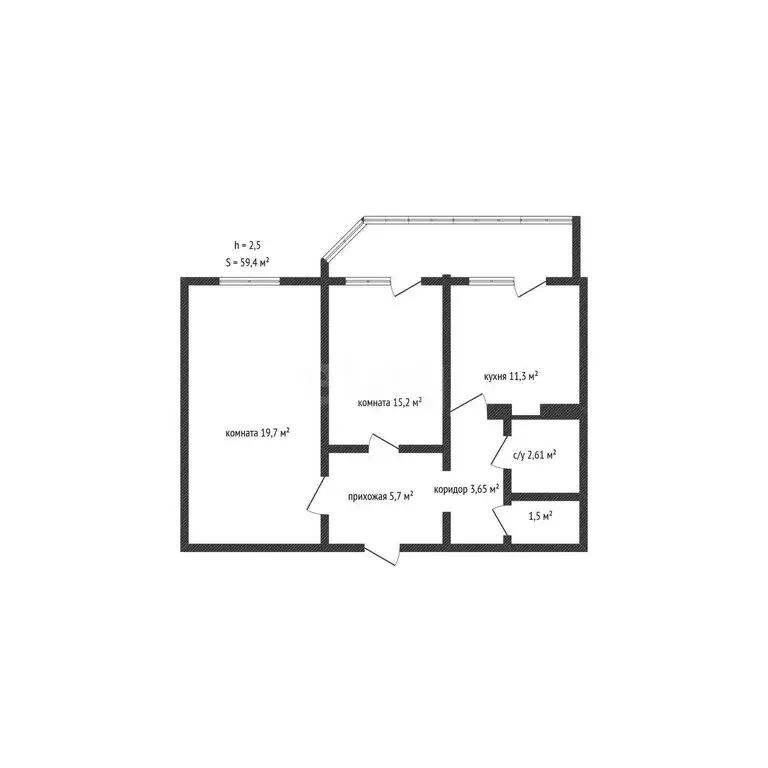 2-комнатная квартира: Краснодар, Черкасская улица, 49 (59.4 м) - Фото 1