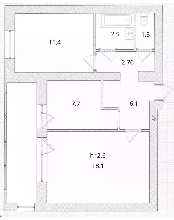 2-к кв. Пермский край, Пермь просп. Декабристов, 22 (52.9 м) - Фото 2