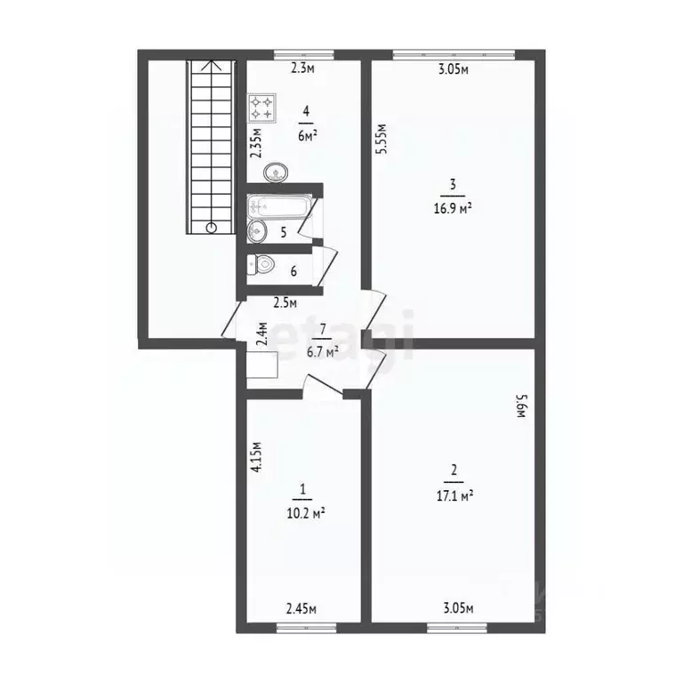 3-к кв. Коми, Сыктывкар Коммунистическая ул., 68 (60.7 м) - Фото 1