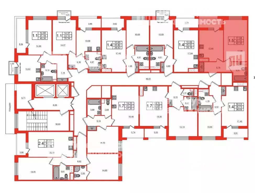 1-к кв. Санкт-Петербург Парашютная ул., 71к2 (42.36 м) - Фото 2