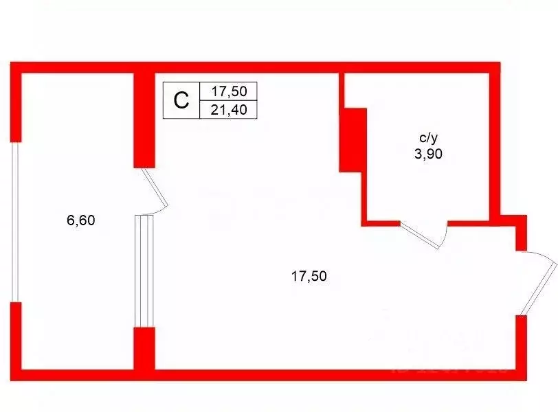 Квартира, студия, 21.4 м - Фото 2