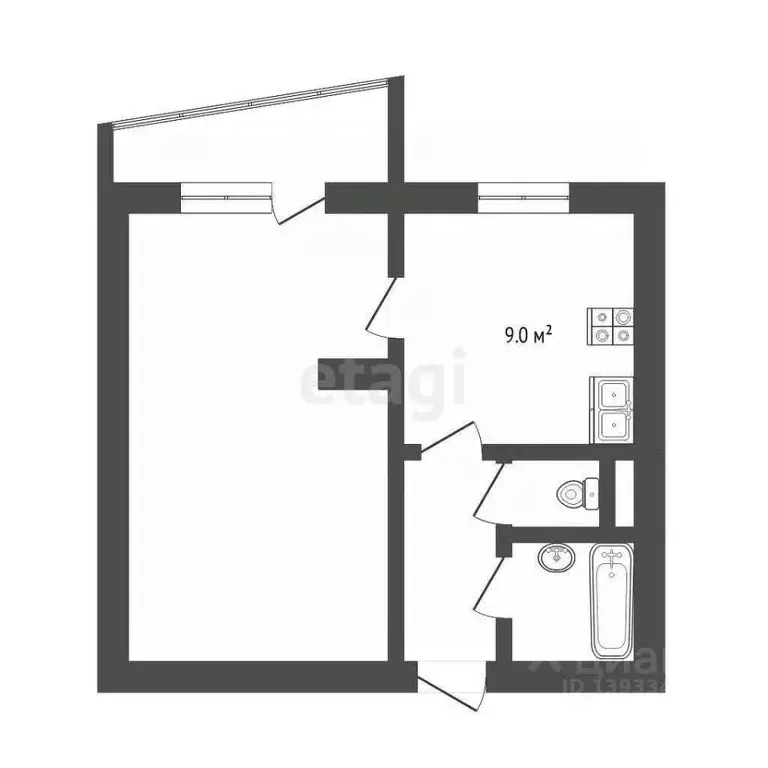 1-к кв. Тюменская область, Тюмень Ставропольская ул., 11 (33.6 м) - Фото 1