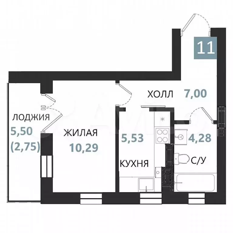 Квартира-студия, 29,9 м, 2/5 эт. - Фото 0