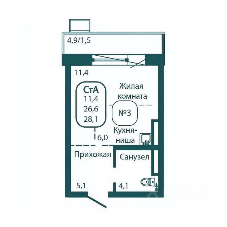 Студия Московская область, Солнечногорск городской округ, Андреевка ... - Фото 1
