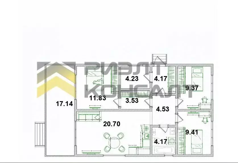 Дом в Омская область, Омский район, с. Морозовка ул. 60 лет Победы (85 ... - Фото 2