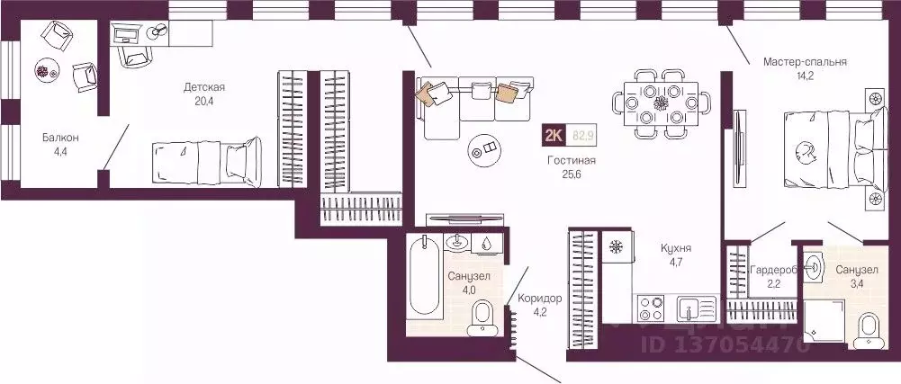 2-к кв. Нижегородская область, Нижний Новгород ул. Тургенева (80.2 м) - Фото 1