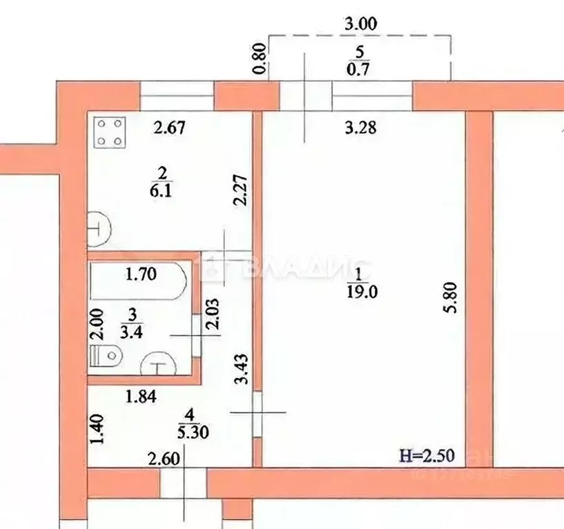 1-к кв. Краснодарский край, Ейск Красная ул., 57 (34.0 м) - Фото 2