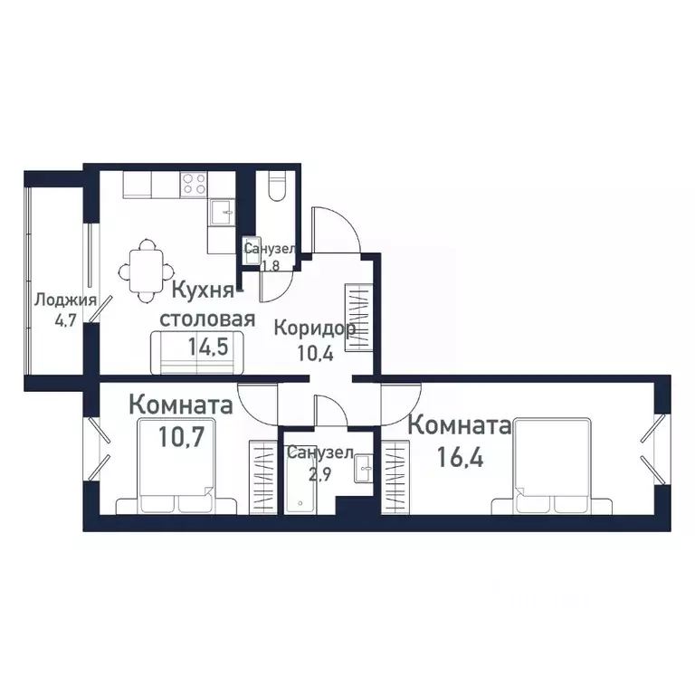 2-к кв. Челябинская область, Челябинский городской округ, пос. ... - Фото 1