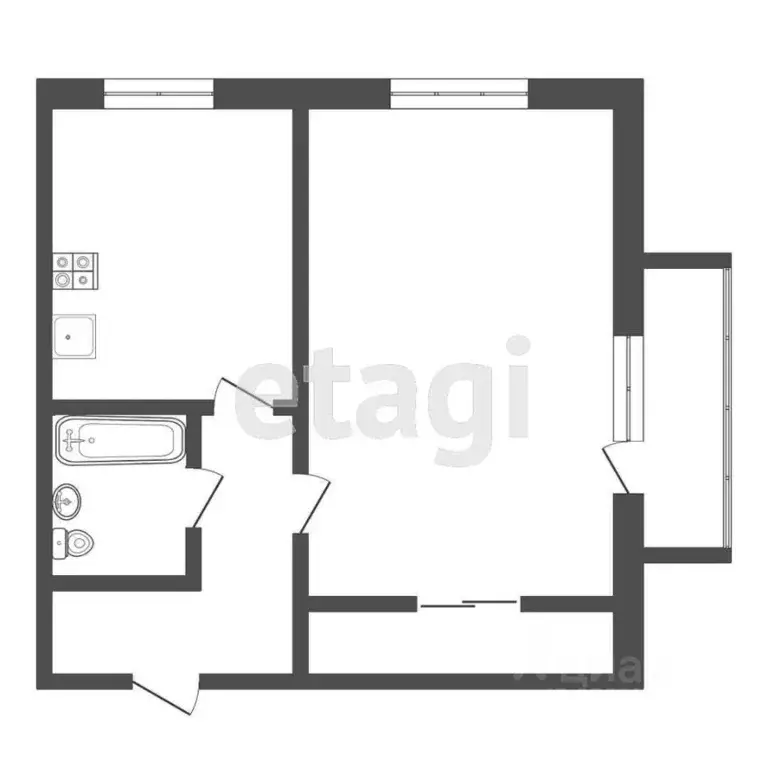 1-к кв. Коми, Ухта Интернациональная ул., 11 (34.1 м) - Фото 1