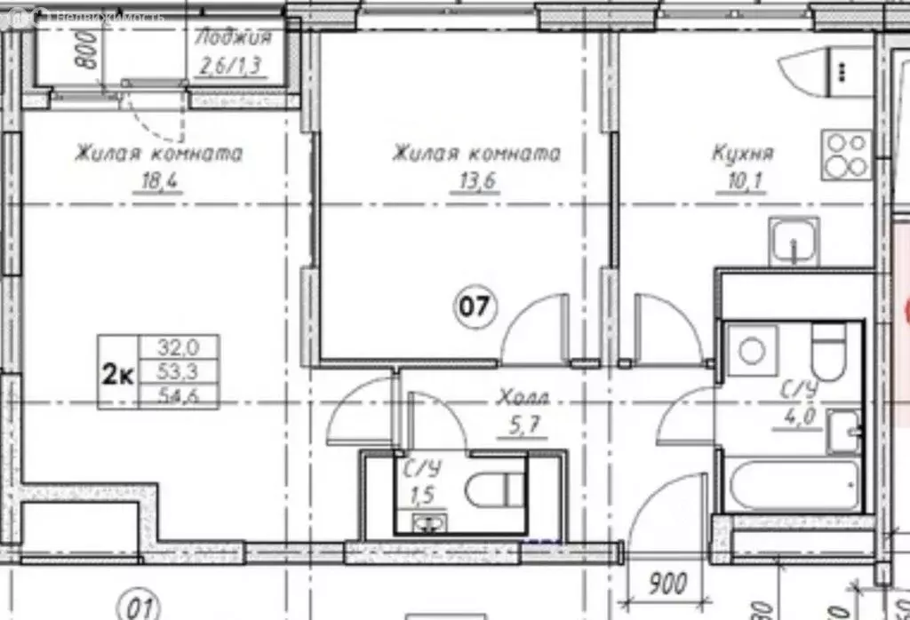 2-комнатная квартира: Москва, Кавказский бульвар, 40 (55 м) - Фото 2