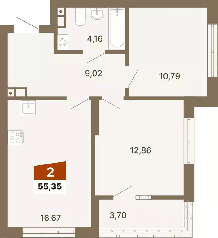 2-к кв. Свердловская область, Екатеринбург ул. Волгоградская, 197 ... - Фото 1