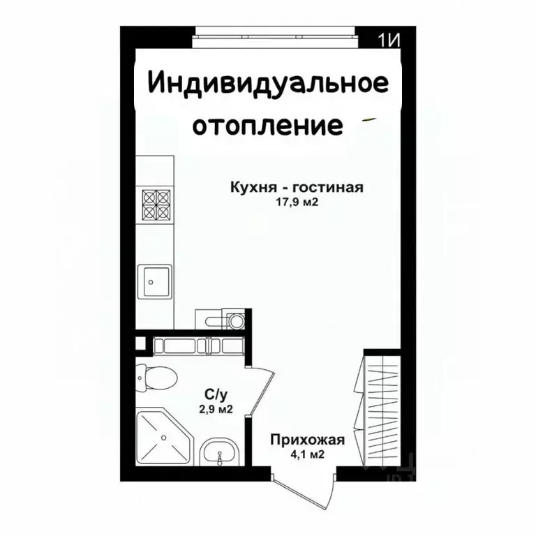 Студия Астраханская область, Астрахань ул. 1-я Воскресенская, 2 (25.5 ... - Фото 1