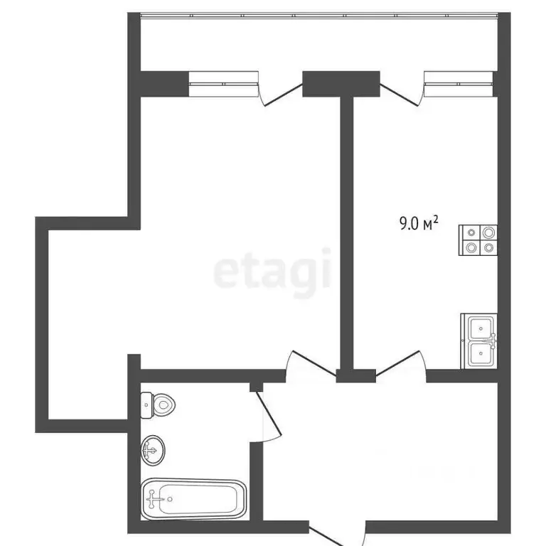 1-к кв. Ростовская область, Ростов-на-Дону Свердловская ул., 37 (33.6 ... - Фото 0