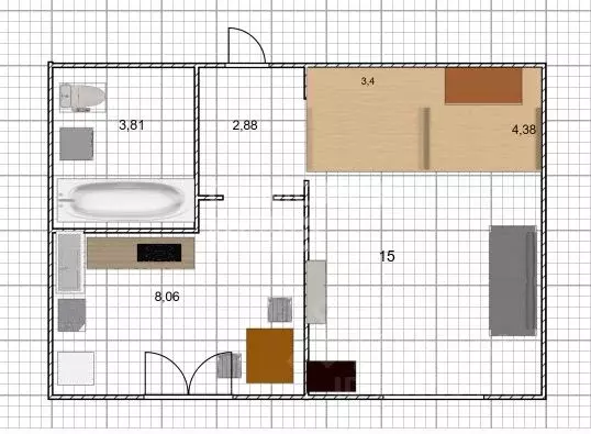 1-к кв. Ульяновская область, Ульяновск ул. Ефремова, 97 (35.0 м) - Фото 2