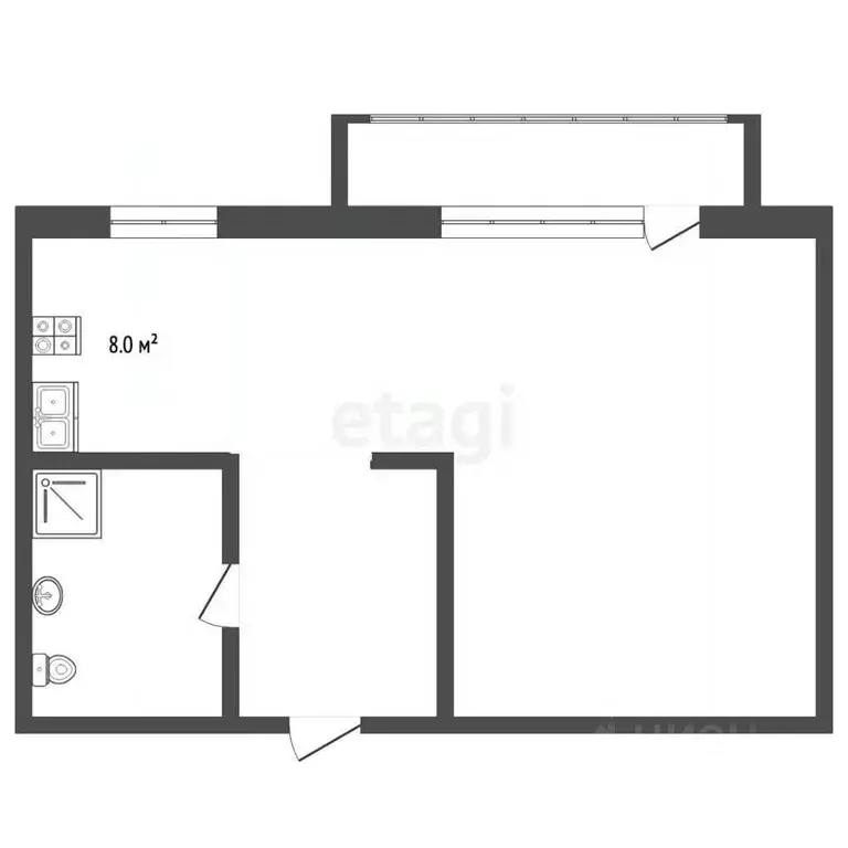 Студия Владимирская область, Муром Ковровская ул., 14 (34.4 м) - Фото 2