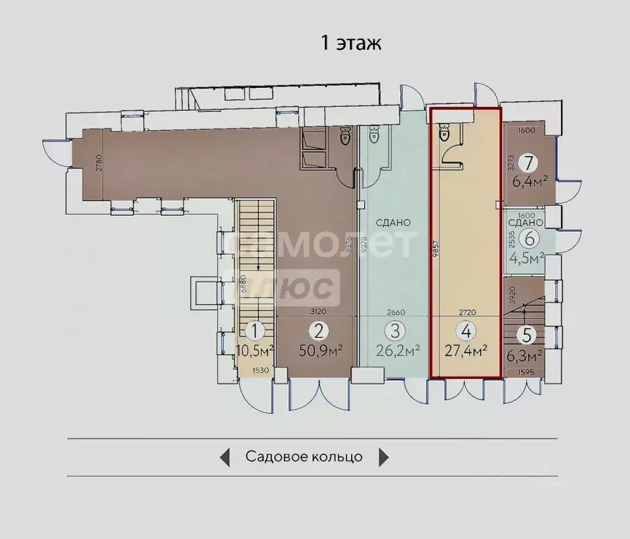 Торговая площадь в Москва ул. Бахрушина, 36/14С3 (27 м) - Фото 1